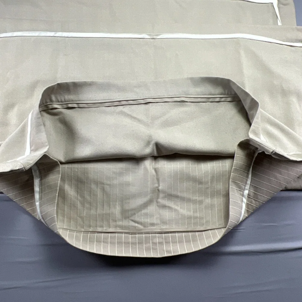 Set Of 2 Cremieux King Pillow Shams Beige White Striped Textured Bedding 20 X 36